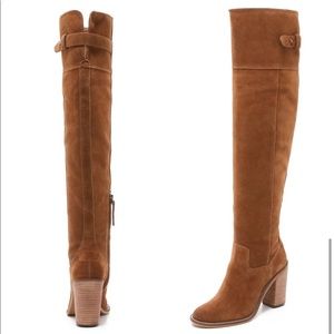 Dolce Vita Over the Knee Suede Brown boots - chestnut